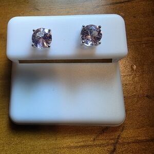 6mm 1.56CTTW Pink Morganite Stud Earrings